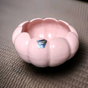 Vintage Camark USA Art Pottery Lotus Flower Pot Bowl Planter Light Pink  *NICE*